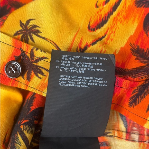 Balenciaga Tropical Print Shirt - Orange and Black - Picture 8 of 8